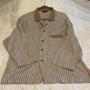 Italian club tan checked shirt. Size Large